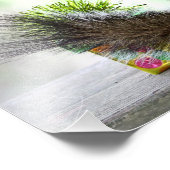 クリスマスプレゼントを持つクリスマスリス フォトプリント (角)