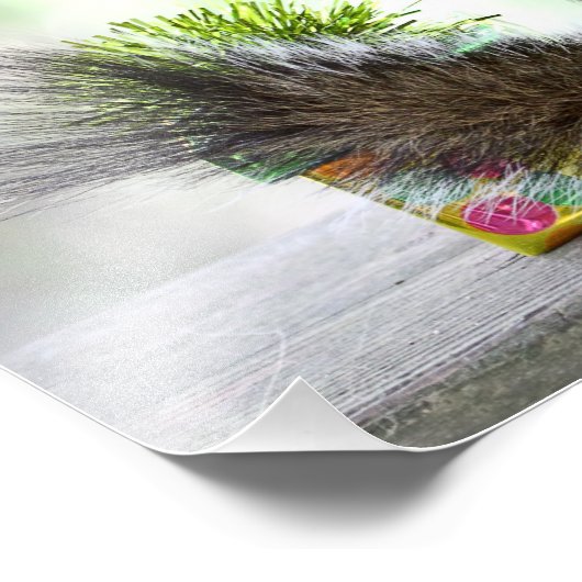 クリスマスプレゼントを持つクリスマスリス フォトプリント            (角)