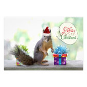 クリスマスプレゼントを持つクリスマスリス フォトプリント            (正面)