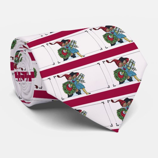 クリスマスプレゼントを持つ子どもたち ネクタイ (ロール)