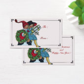 クリスマスプレゼントを持つ子供 (デスク)