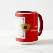 クリスマスプレゼントを持つ子供 マグカップ (正面右)