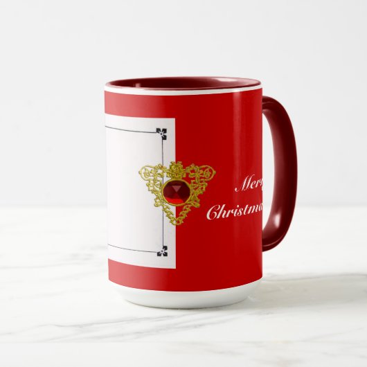 クリスマスプレゼントを持つ子供 マグカップ (正面右)