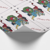 クリスマスプレゼントを持つ子供 ラッピングペーパー (角)