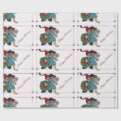 クリスマスプレゼントを持つ子供 ラッピングペーパー (フラット)