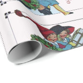 クリスマスプレゼントを持つ子供 ラッピングペーパー (ロールコーナー)