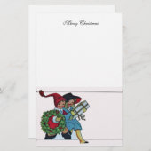 クリスマスプレゼントを持つ子供 便箋 (正面/裏面)