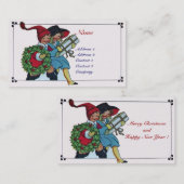 クリスマスプレゼントを持つ子供 名刺 (正面/裏面)