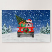 クリスマスプレゼントを添えたコルギ犬 ジグソーパズル (横)