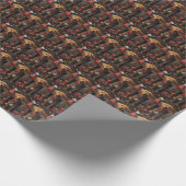 クリスマスプレゼントを添えたローデシアンのリッジバックドッグ ラッピングペーパー (角)