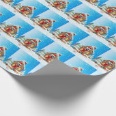 クリスマスプレゼントを添えたローデシアン・リッジバック犬 ラッピングペーパー (角)