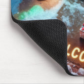 クリスマスプレゼントを贈るドローン マウスパッド (コーナー)