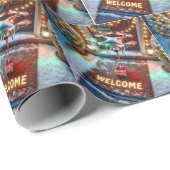 クリスマスプレゼントを贈るドローン ラッピングペーパー (ロールコーナー)