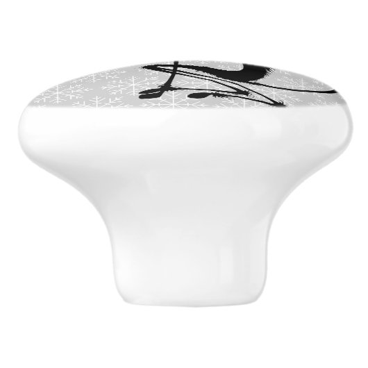 クリスマスプレゼントを贈るネコのサンタとマウス セラミックノブ (側面)