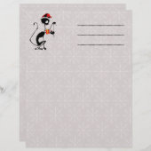 クリスマスプレゼントを贈るネコのサンタとマウス レターヘッド (正面/裏面)