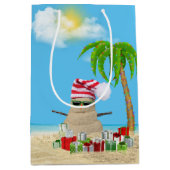 クリスマスプレゼントを贈る熱帯サンドマン ミディアムペーパーバッグ (正面)