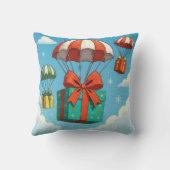 クリスマスプレゼントを運ぶパラシュート クッション (裏面)