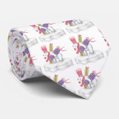 クリスマスプレゼントを飾ったかわいい漫画のホッキョクグマ ネクタイ (ロール)