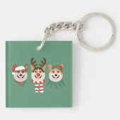 クリスマスプレゼントウェルシュコーギー犬 キーホルダー (裏面)