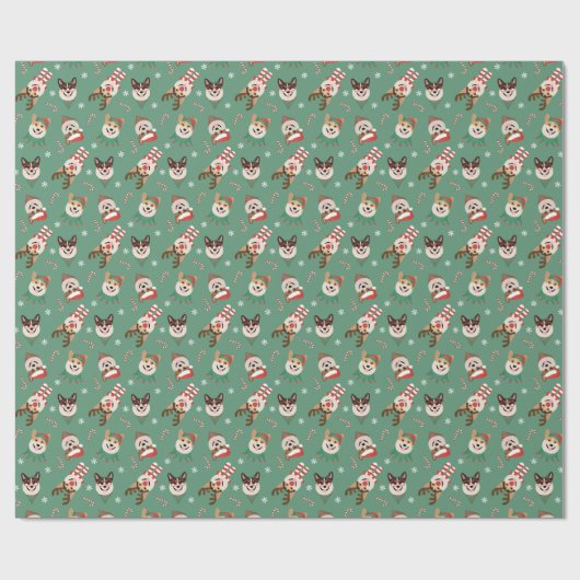 クリスマスプレゼントウェルシュコーギー犬 ラッピングペーパー (フラット)