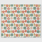 クリスマスプレゼントオーナメントグローブスターズホリデー ラッピングペーパー (フラット)