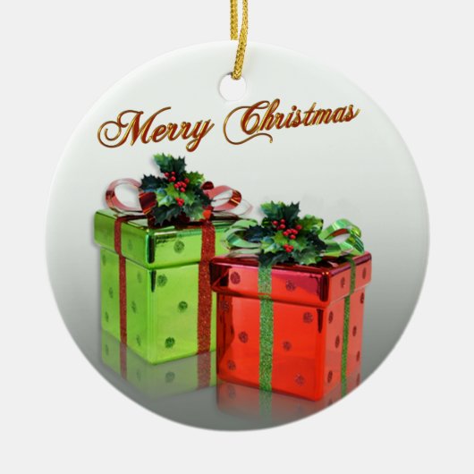 クリスマスプレゼントオーナメント セラミックオーナメント (正面)