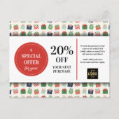 クリスマスプレゼントカスタムクーポン割引 ポストカード (正面)