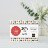 クリスマスプレゼントカスタムクーポン割引 ポストカード (スタンド正面)