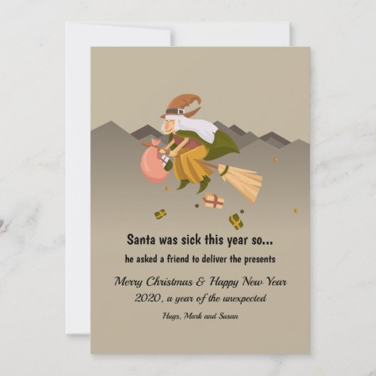 クリスマスプレゼントカードを届ける魔女 シーズンカード (正面)