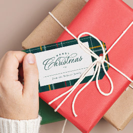 クリスマスプレゼントクラシックグリーンホリデープレイド ギフトタグ