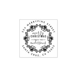 クリスマスプレゼントスケッチリース差出人住所 ラバースタンプ