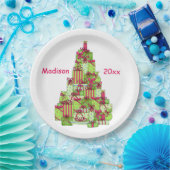 クリスマスプレゼントツリー名パーソナライズされた ペーパープレート (パーティー)