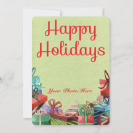 クリスマスプレゼントハッピーホリデーフラットカード 案内状