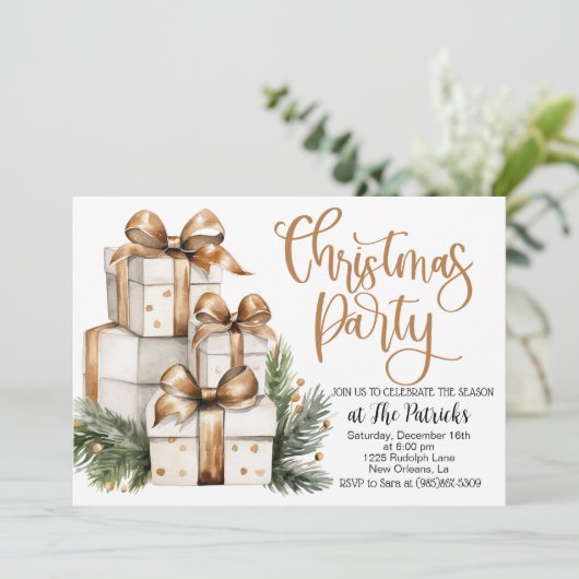 クリスマスプレゼントパーティの招待状 招待状 (スタンド正面)