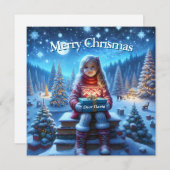 クリスマスプレゼントブックスクエアポストカード シーズンカード (正面/裏面)