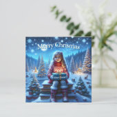 クリスマスプレゼントブックスクエアポストカード シーズンカード (スタンド正面)