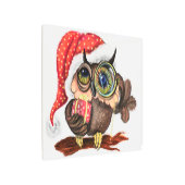 クリスマスプレゼントベビーフクロウお土産 メタルプリント (アングル)