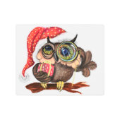クリスマスプレゼントベビーフクロウお土産 メタルプリント (正面)
