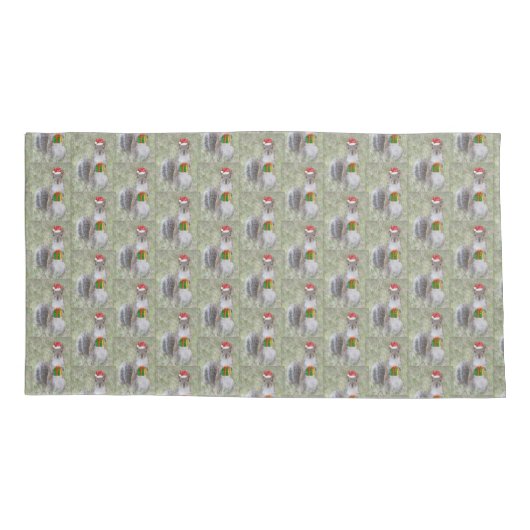 クリスマスプレゼントボックス付きサンタハットのかわいいリス 枕カバー (裏面-左)