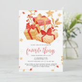 クリスマスプレゼントボックス お気に入りのものパーティー 招待状 (スタンド正面)