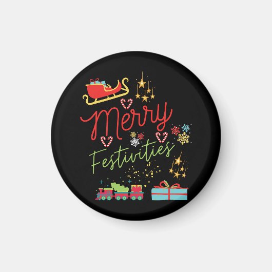 クリスマスプレゼントメリー祭り マグネット (正面)