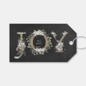 クリスマスプレゼントラベルシャルボードフローラアルファベットJOY ギフトタグ (正面(横))