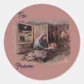 クリスマスプレゼントラベルシールの恵み ラウンドシール (正面)