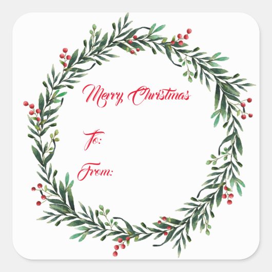クリスマスプレゼントラベルシール スクエアシール (正面)