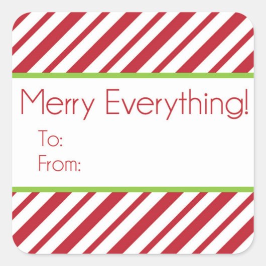 クリスマスプレゼントラベルシール スクエアシール (正面)