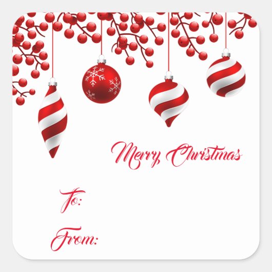 クリスマスプレゼントラベルシール スクエアシール (正面)