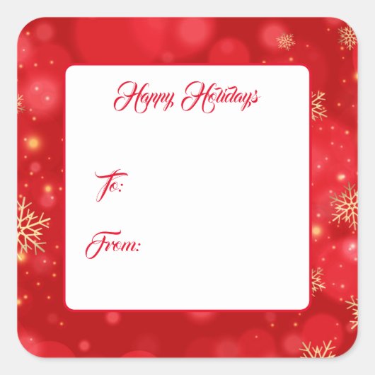 クリスマスプレゼントラベルシール スクエアシール (正面)