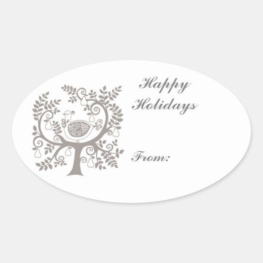 クリスマスプレゼントラベルシール 楕円形シール (正面)