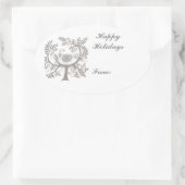 クリスマスプレゼントラベルシール 楕円形シール (バッグ)