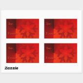 クリスマスプレゼントラベルステッカーレッドスノーフレーク 長方形シール (シート)